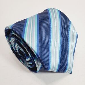 Bill Robinson Blue Stripe Men's Pointed Necktie Jacquard Fabric 58x3.25"